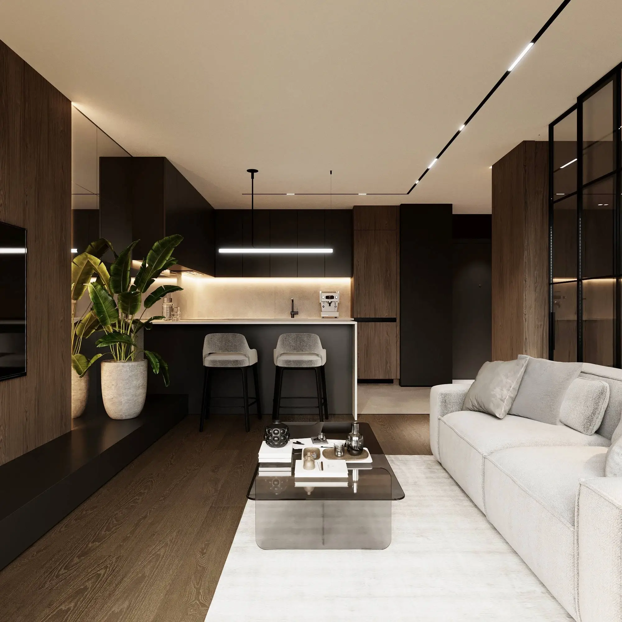 Wizualizacja wnętrza: salon – ujęcie 03
