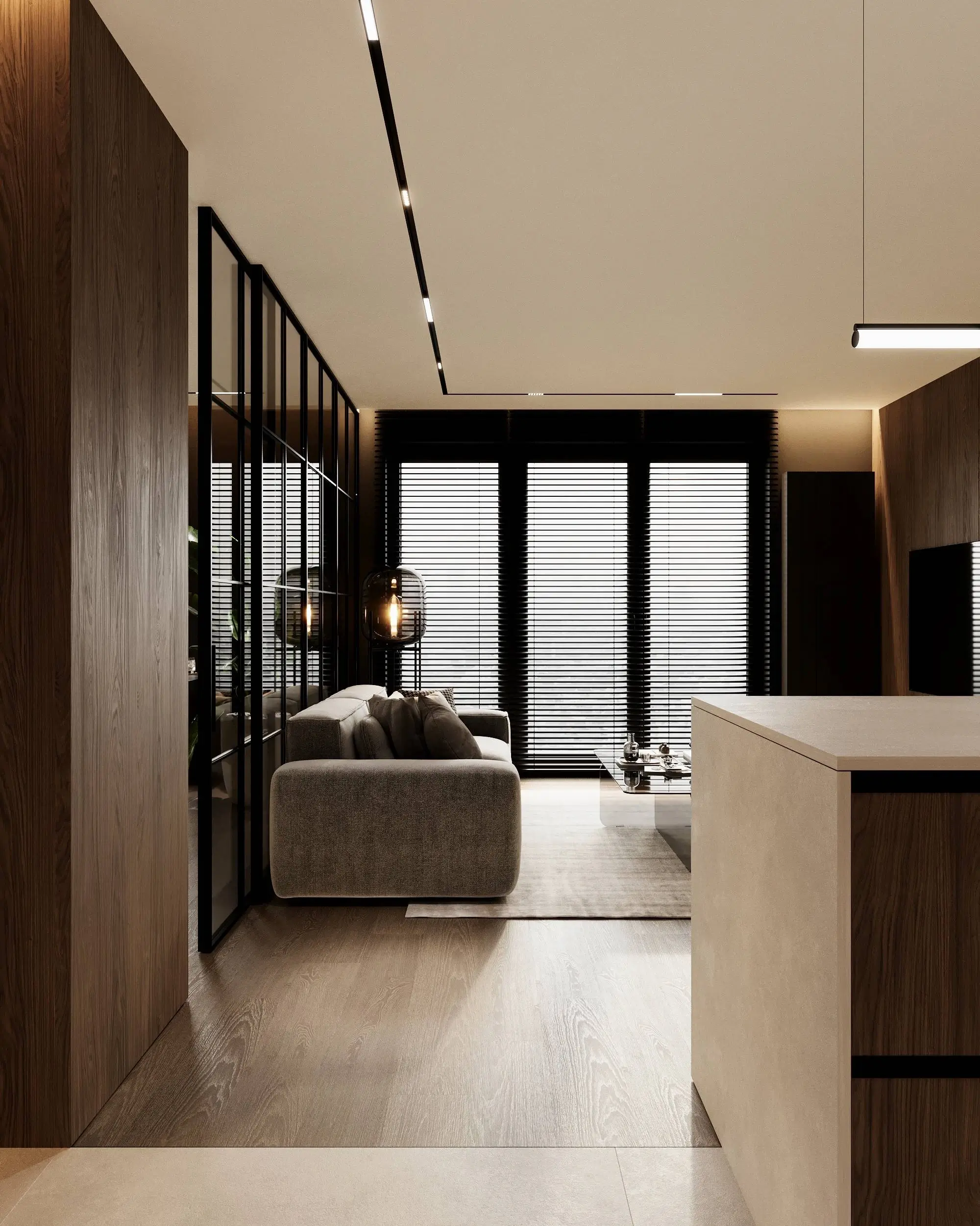 Wizualizacja wnętrza: salon – ujęcie 04