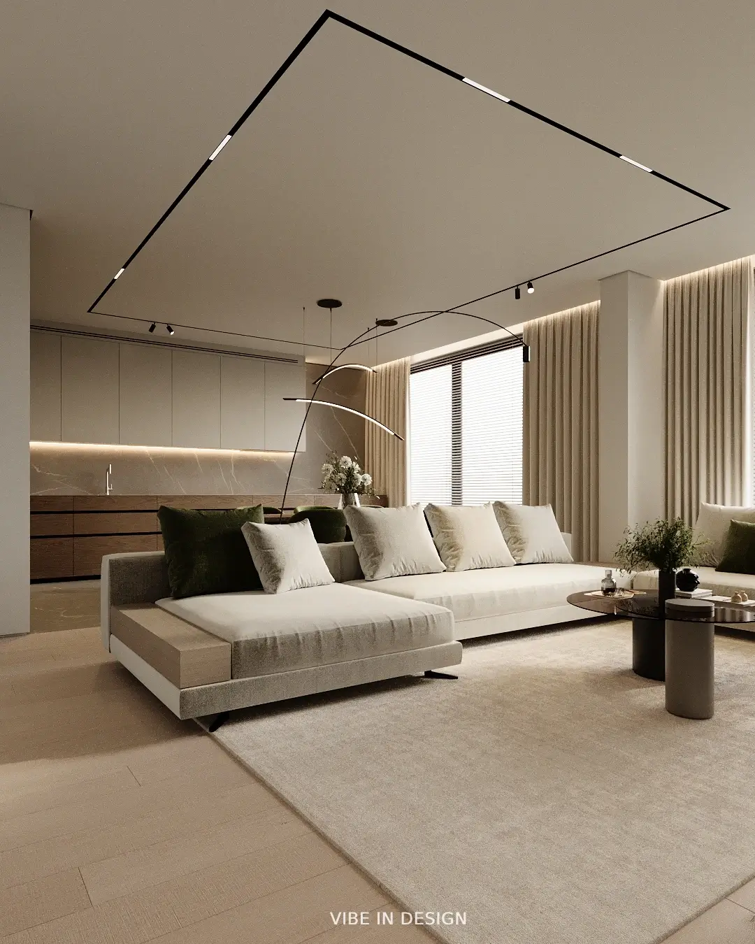 Wizualizacja wnętrza: salon – ujęcie 02