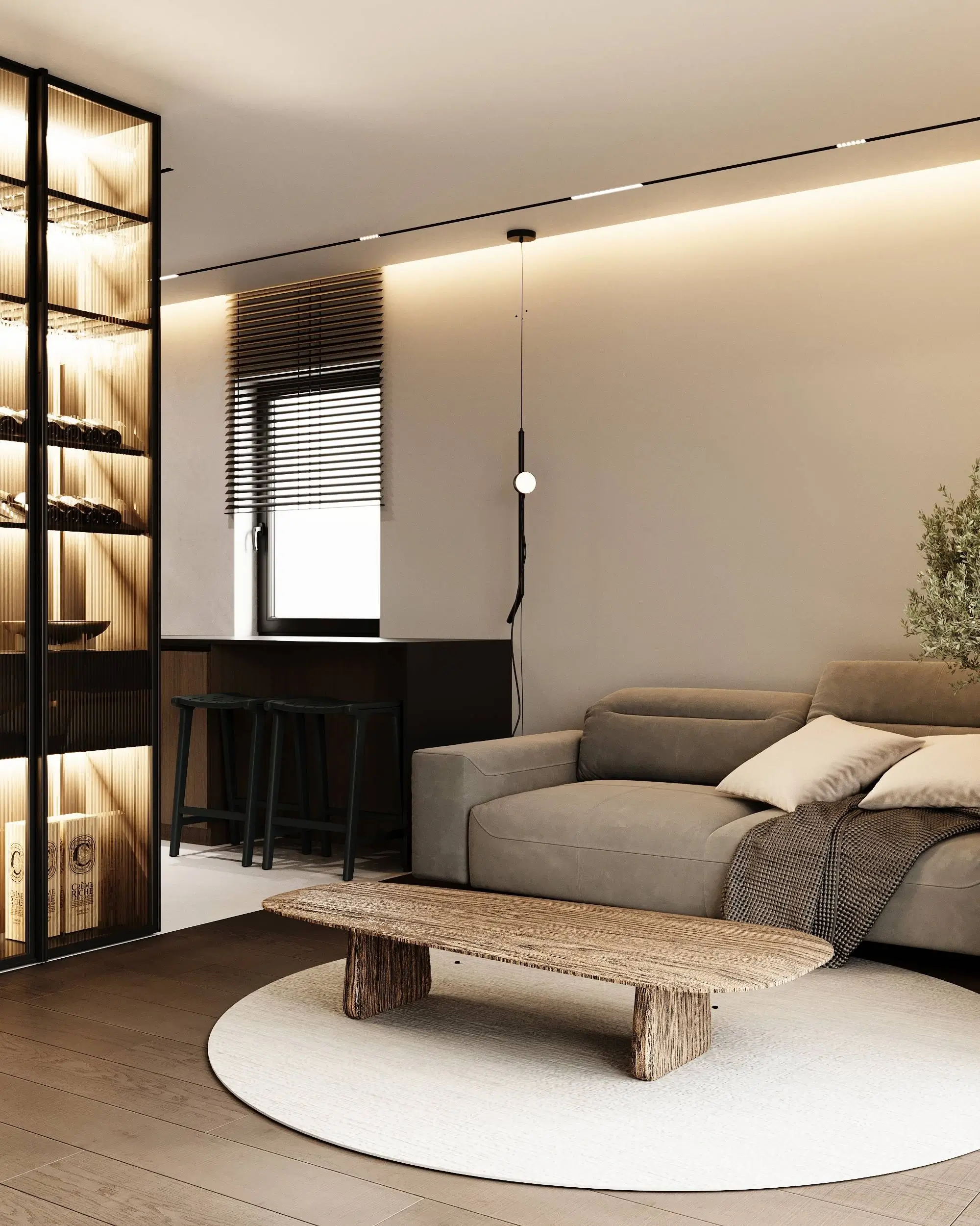 Wizualizacja wnętrza: salon – ujęcie 06