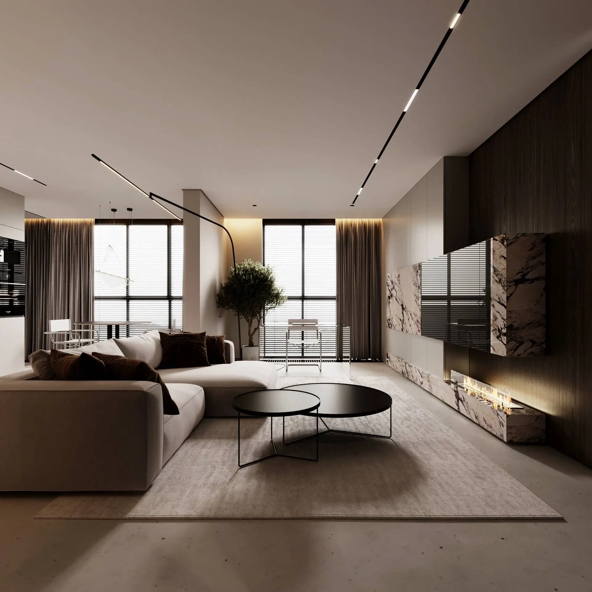 Wizualizacja wnętrza: salon – ujęcie 02